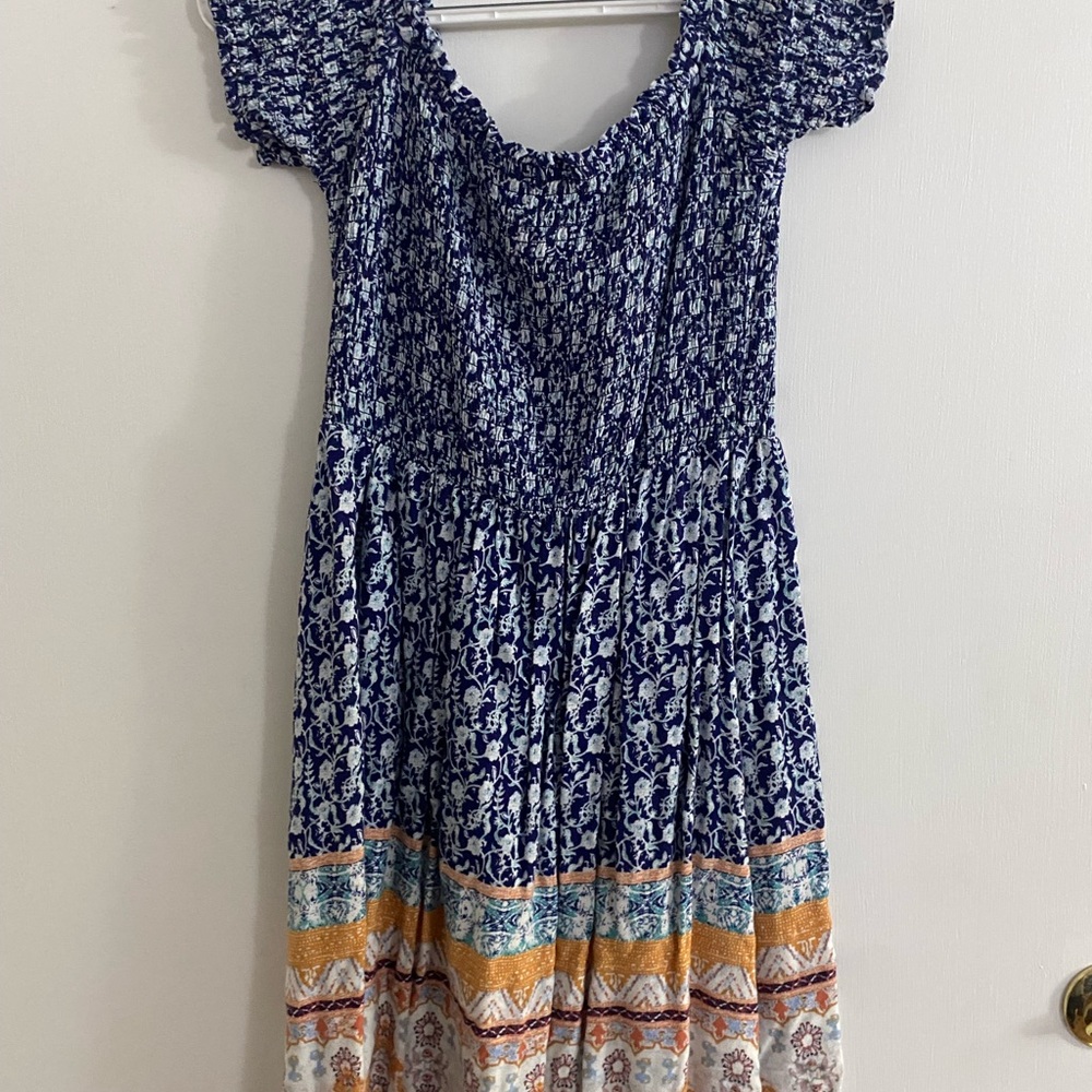 Floral Blue and Yellow Dress